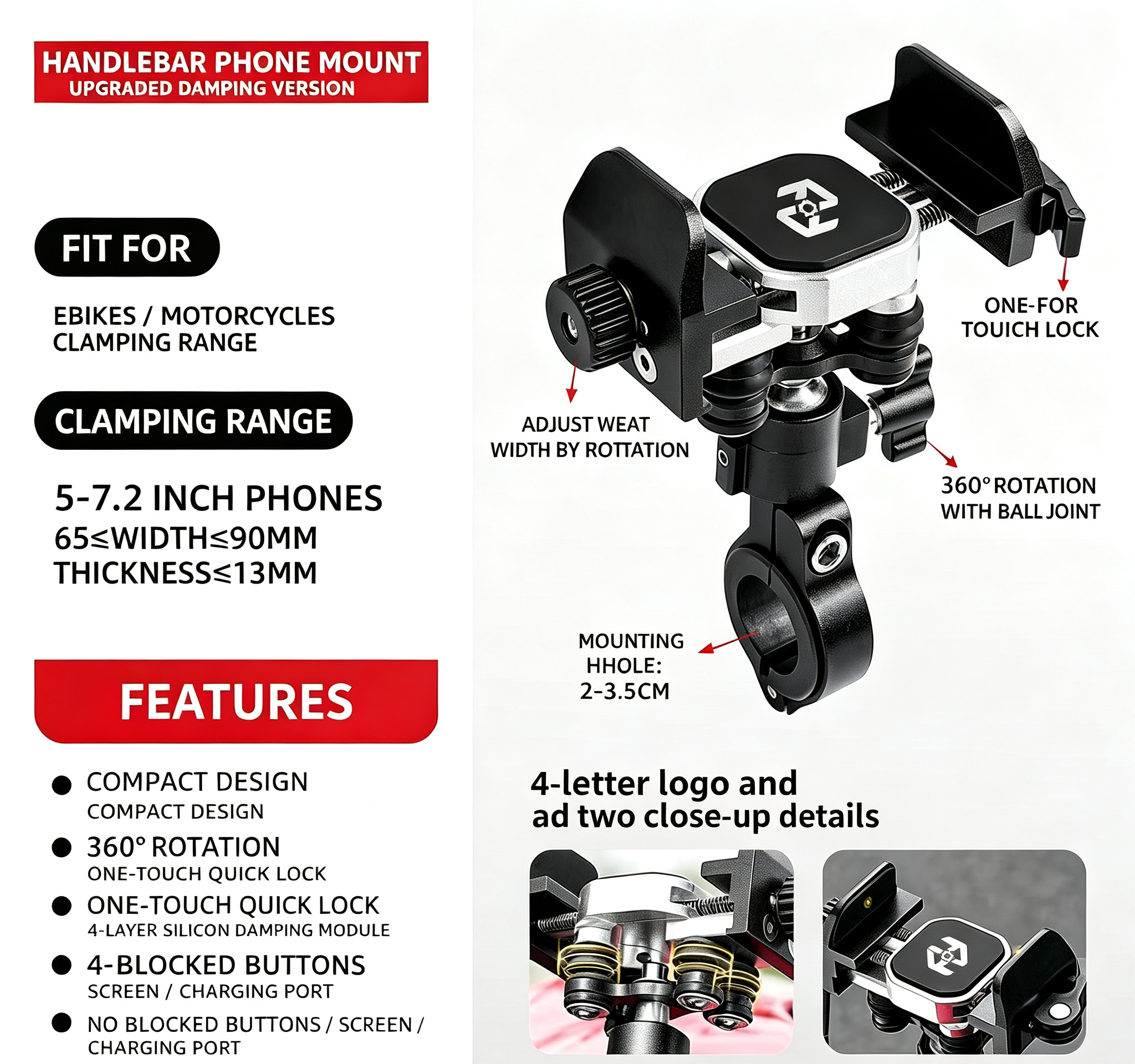 MOXEN Titan Pro - CNC Aluminum Phone Mount MINI